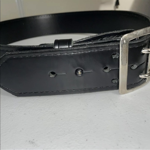 Aker Leather B01 Sam Browne Leather-Lined Duty Belt, 2-1/4” Width, Black 36” - Picture 6 of 6